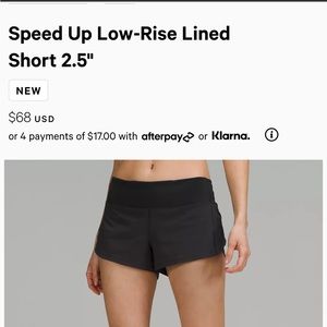 Black Lululemon Speed Up Shorts 2.5 - Sz 0